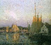Wilson Irvine Evening in the Harbor oil painting